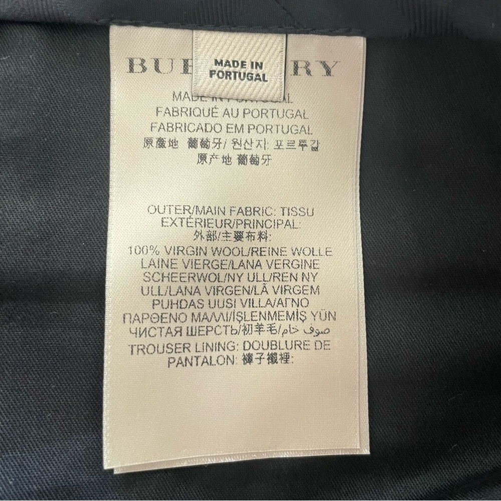 Burberry Wool Twill Tailored Black Trousers Size 48 / 14 US - Picture 7 of 11